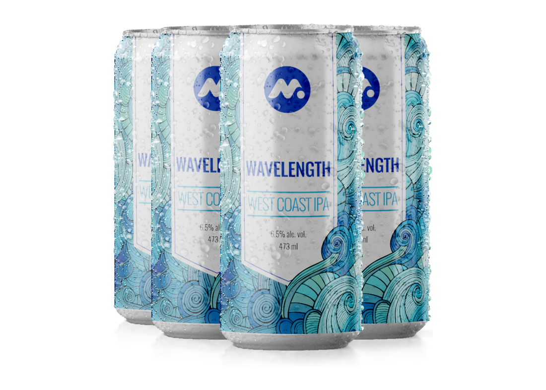 Wavelength West Coast IPA cans