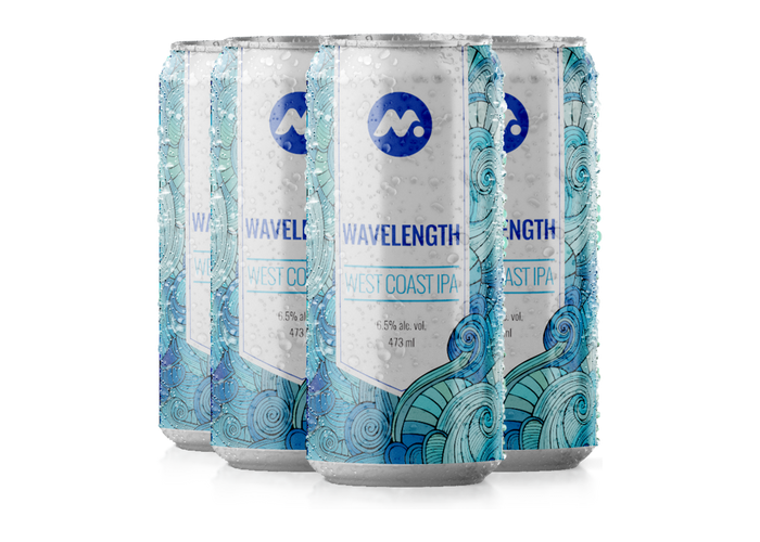 Wavelength West Coast IPA cans